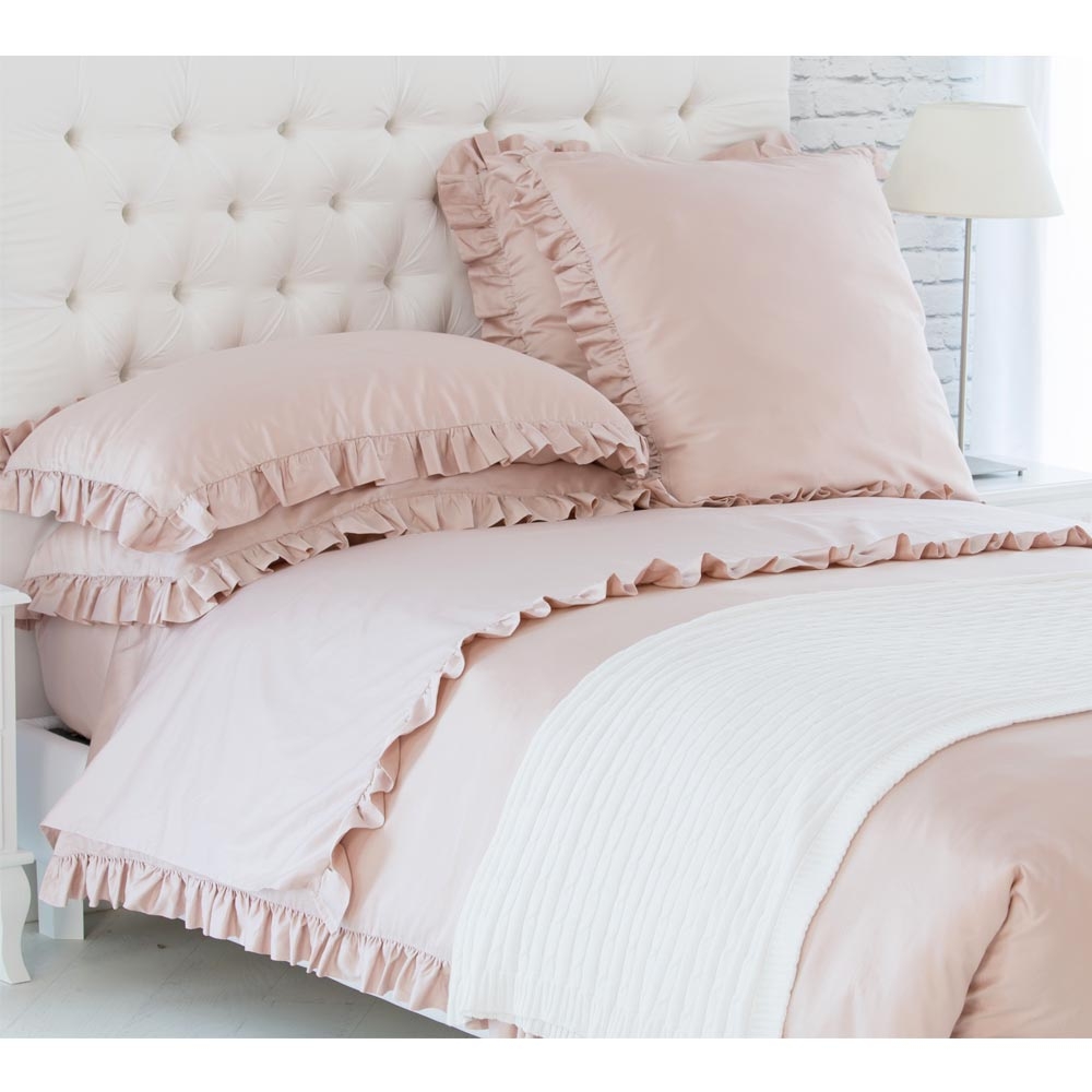Full/Queen, White LA LINEN AFFAIRS Soft Luxurious 3-Piece Frilled Duvet Cover Set Comes with Beautiful Corner Ruffle Edges 100% Egyptian Cotton 600 TC Comforter Cover Set Solid