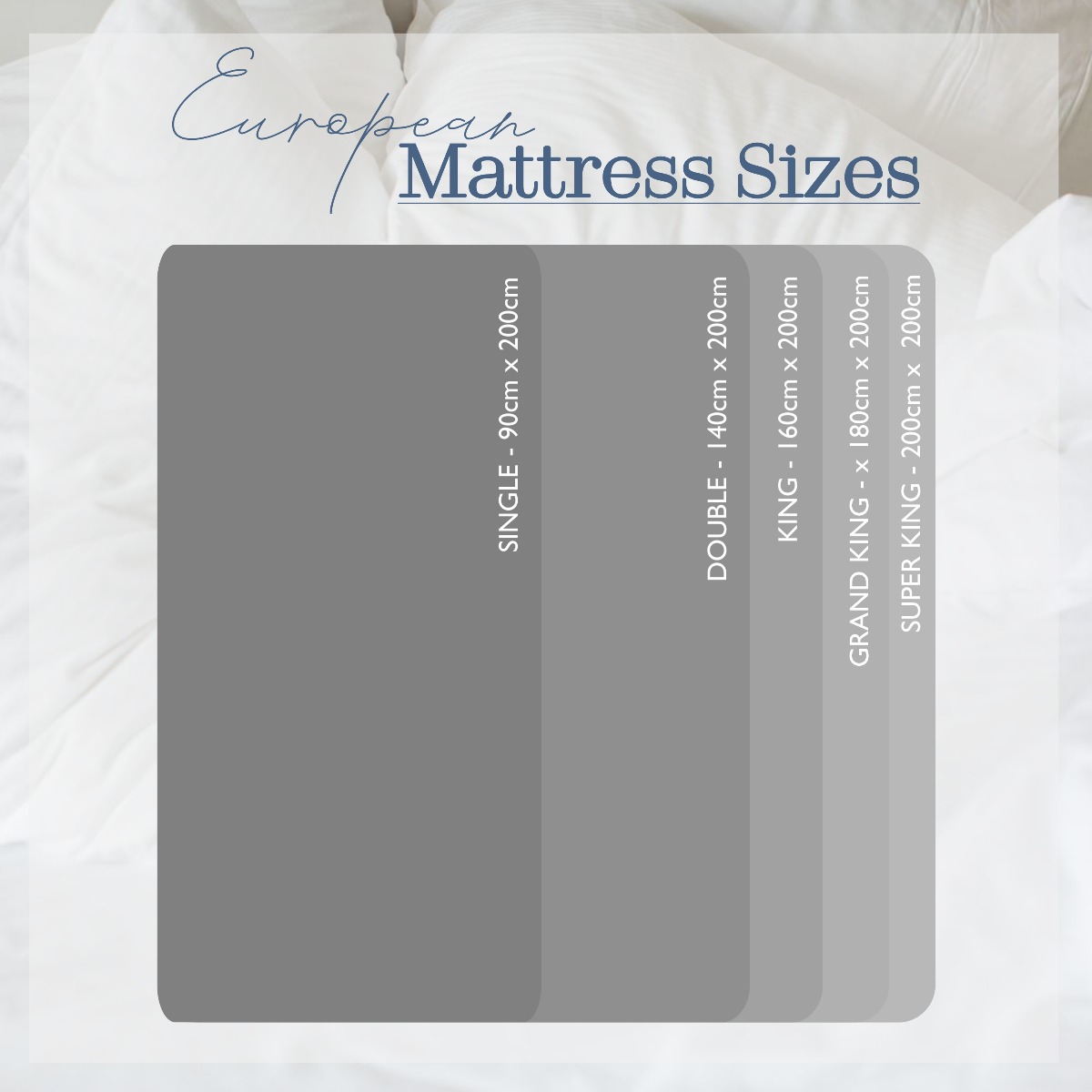 European Mattress Size Chart